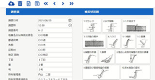 タブレットを用いた宅地擁壁調査票表面